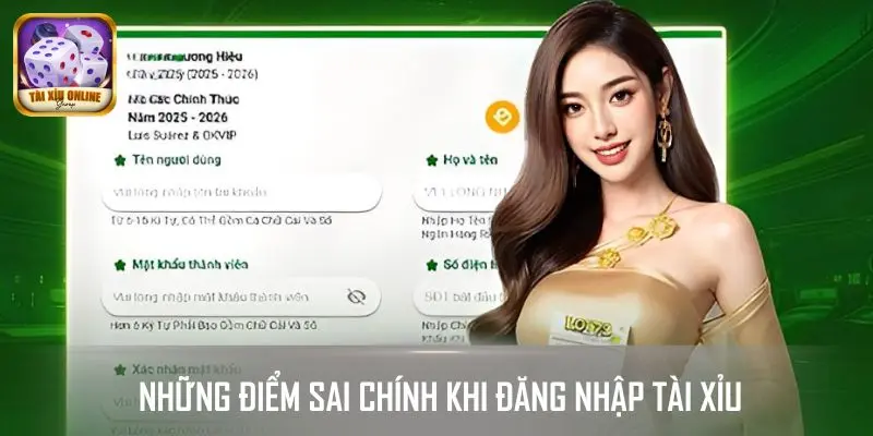 Điểm qua những điểm sai chính khi đăng nhập tài xỉu